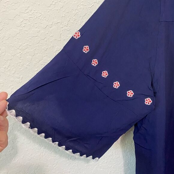 Ashir Aley 100% Cotton Embroidered Bohemian Loose Fitting Top - Picture 7 of 13